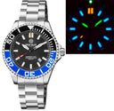 Daynight Commander T-100 Automatic Black/blue Bezel - Black Dial Bracelet