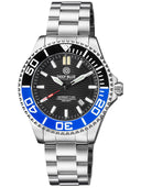 Daynight Commander T-100 Automatic Black/blue Bezel - Black Dial Bracelet