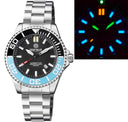 Daynight Commander T-100 Automatic Black/ice Blue Bezel - Black Dial Bracelet