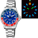 Daynight Commander T-100 Automatic Blue/red Bezel - Blue Dial Bracelet