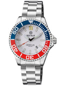 Daynight Commander T-100 Automatic Blue/red Bezel - White Dial Bracelet
