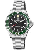 Daynight Commander T-100 Automatic Green Bezel - Black Dial Bracelet