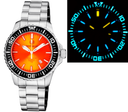 Daynight Diver Black Ceramic Bezel - Orange Sunray Dial - Blue/yellow Cylindrical Tubes Bracelet