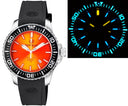 Daynight Diver Black Ceramic Bezel - Orange Sunray Dial - Blue/yellow Cylindrical Tubes Strap