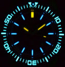 Daynight Diver Black Ceramic Bezel - Orange Sunray Dial - Blue/yellow Cylindrical Tubes Strap