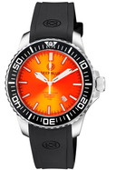 Daynight Diver Black Ceramic Bezel - Orange Sunray Dial - Blue/yellow Cylindrical Tubes Strap