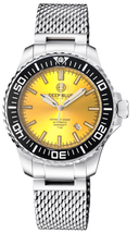 Daynight Diver Black Ceramic Bezel - Yellow Sunray Dial - Green/orange Cylindrical Tubes Bracelet