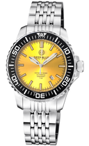 Daynight Diver Black Ceramic Bezel - Yellow Sunray Dial - Green/orange Cylindrical Tubes Bracelet