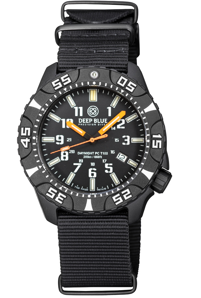 Nylon 1 Piece Zuto Strap All Black W/Deep Blue Logo