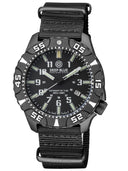 Daynight Diver PC Tritium Automatic Watch- Black/white Bezel - Black/white Dial 7 Color Tritium Tubes - Strap