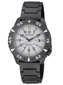 Daynight Diver PC Tritium Automatic Watch- Black/white Bezel - White Dial Multi Color Tritium Tubes - Bracelet