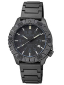 Daynight Diver PC Tritium Automatic Watch Stealth Bezel - Black Stealth Dial Blue/yellow Tubes Pu Bracelet