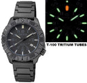 Daynight Diver PC Tritium Automatic Watch Stealth Bezel - Black Stealth Dial Green/orange Tubes Bracelet