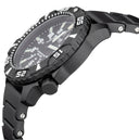 Daynight Diver PC Tritium Automatic Watch Stealth Bezel - Black/white Dial Strap
