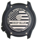 Daynight Diver PC USA Tritium Automatic Watch- Stealth Bezel - White Numbers USA Flag 3 Color Tritium Tubes – Strap