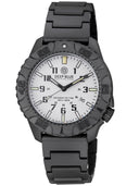 Daynight Diver PC Tritium Automatic Watch- Stealth Bezel - White Dial Multi Color Tritium Tubes – Bracelet