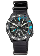 Daynight Diver PC Tritium Watch Black/blue Bezel - Black Dial