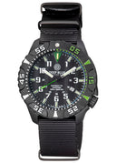 Daynight Diver PC Tritium Watch Black/green Bezel - Black Dial