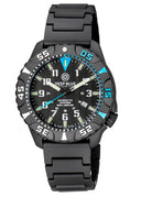 Daynight Diver PC Tritium Watch Black/blue Bezel - Black Dial Bracelet