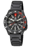 Daynight Diver PC Tritium Watch Black/red Bezel - Black Dial Bracelet