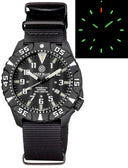 Daynight Diver PC Tritium Watch Black/white Bezel - Black Dial