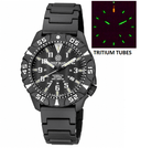 Daynight Diver PC Tritium Watch Black/white Bezel - Black Dial Bracelet