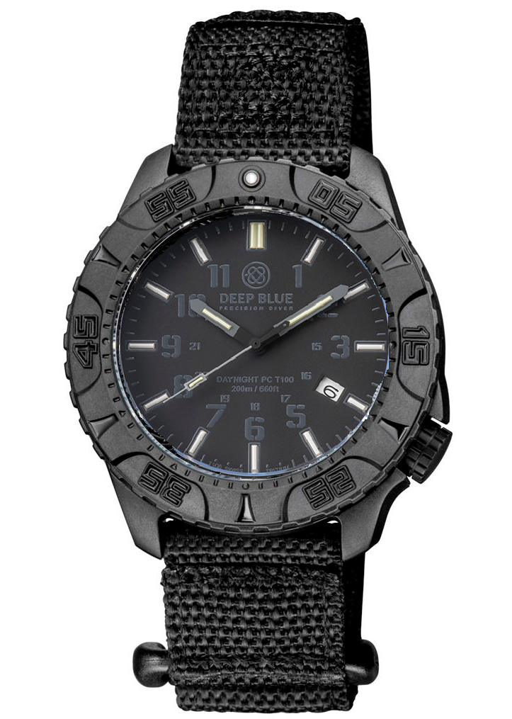 Nylon 2 Piece Vlcro Wrap Strap All Black W/Deep Blue Logo