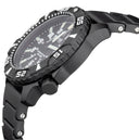 Daynight Diver PC USA Tritium Automatic Watch- Black- White Bezel - White Numbers USA Flag 3 Color Tritium Tubes – Strap