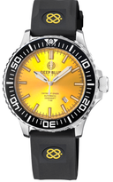 Daynight Diver Black Ceramic Bezel - Yellow Sunray Dial - Green/orange Cylindrical Tubes Strap