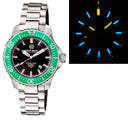 Daynight Diver Tritium T-100 Automatic Bracelet – SS Green Ceramic Bezel Black Dial