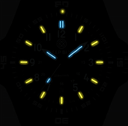 Daynight Guardian Automatic Tritium Poly Carbon Case Black/grey Bezel – Yellow / Blue Tubes