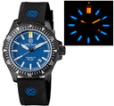 Daynight Mil T-100 Tritium Blue Tubes- Black PVD Case / Blue Dial