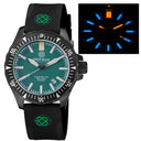 Daynight Mil T-100 Tritium Blue Tubes- Black PVD Case / Green Dial