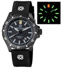 Daynight Mil T-100 Tritium Green Flat Tubes- Black PVD Case /Black Dial