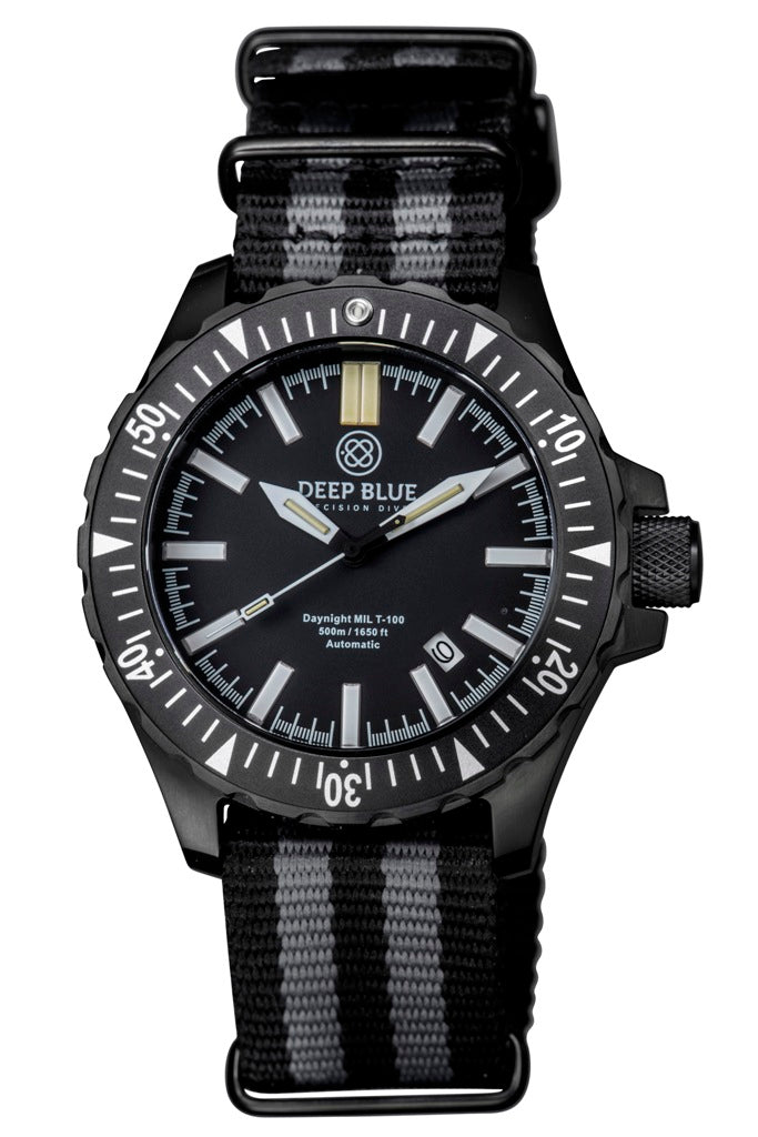 Black/Grey 1Pc Nylon Stripe- PVD Hardware