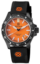 Daynight Mil T-100 Tritium Green Flat Tubes- Black PVD Case / Orange Dial