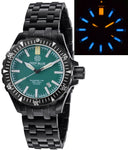 Daynight Mil T100 Tritium Blue Flat Tubes - PVD Case / Green Dial Bracelet