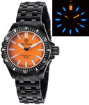 Daynight Mil T100 Tritium Blue Flat Tubes - PVD Case / Orange Dial Bracelet