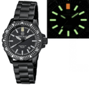 Daynight Mil T100 Tritium Green Flat Tubes � PVD Case / Black Dial Bracelet