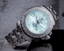 Daynight Ops Pro Tritium Automatic 46mm Stainless Steel Bezel Platinum Light Blue Mother Of Pearl Dial Bracelet -blue/yellow Tritium Tubes