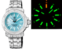 Daynight Ops Pro Tritium Automatic 46mm Stainless Steel Bezel - Platinum Light Blue Mother Of Pearl Dial Green/orange Tritium Tubes - Bracelet