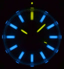 Daynight Ops Pro Tritium Tubes Automatic 46mm Stainless Steel Bezel Light Blue Dial - Bracelet - Blue/Yellow Tritium Tub