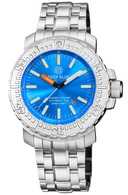 Daynight Ops Pro Tritium Tubes Automatic 46mm Stainless Steel Bezel Light Blue Dial - Bracelet - Blue/Yellow Tritium Tub