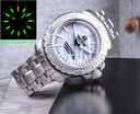 Daynight Ops Pro Tritium Tubes Automatic 46mm Stainless Steel Bezel White Mother Of Pearl Dial - Bracelet Green/Orange T