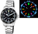 Daynight Patriot Black Ceramic Bezel - Black Dial – 7 Color Tritium Tubes Bracelet