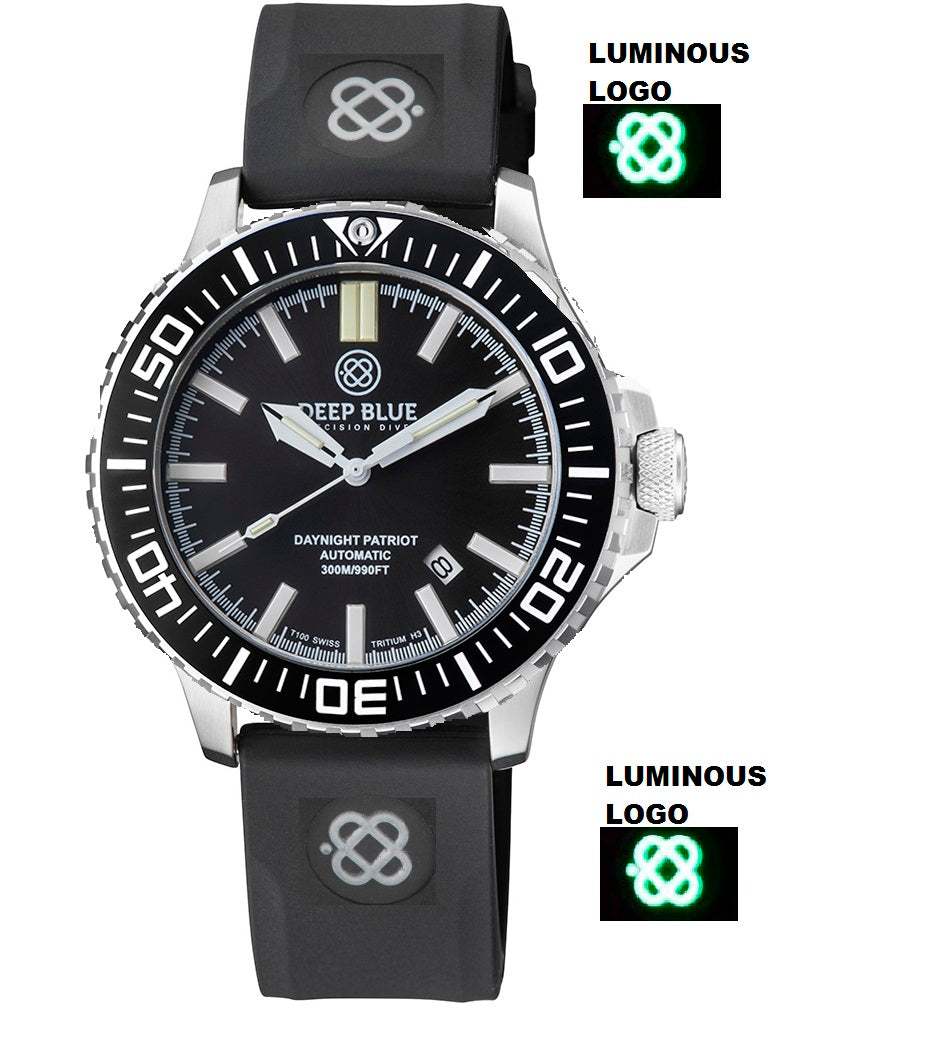 Silicon Straight End Strap Luminous Deep Blue Logo