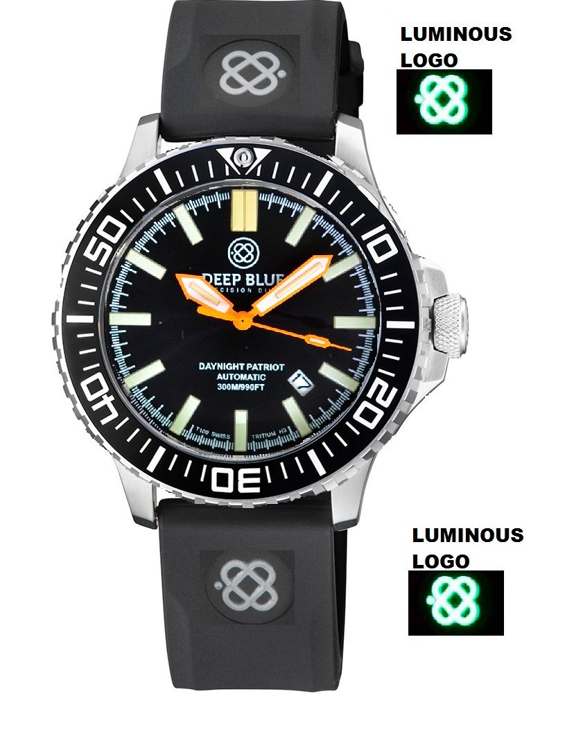 Silicon Straight End Strap Luminous Deep Blue Logo