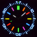 Daynight Patriot Black Ceramic Bezel - Dark Blue Dial - 7 Color Tritium Tubes Bracelet
