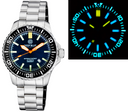 Daynight Patriot Black Ceramic Bezel - Dark Blue Dial - Orange Hands- Blue/yellow Tubes Bracelet