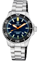 Daynight Patriot Black Ceramic Bezel - Dark Blue Dial - Orange Hands- Blue/yellow Tubes Bracelet